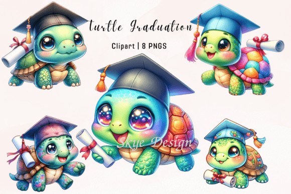 Adorable Sea Turtle Graduation Clipart for Creative Projects