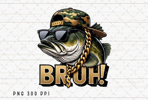 Bass Fish Funny Fishing Bruh Kids PNG: A Designer's Take on This Playful Asset