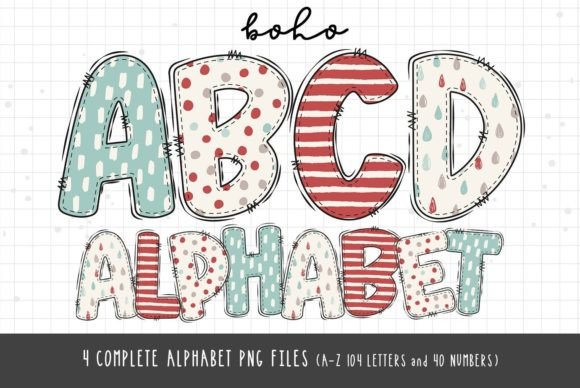 Boho Alphabet Doodle Letters: A Creative Asset for Modern Design