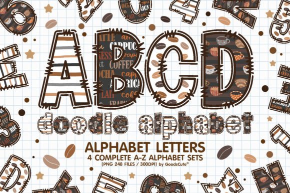 Coffee Alphabet a-Z Letters PNG: A Warm Design Asset for Creative Projects