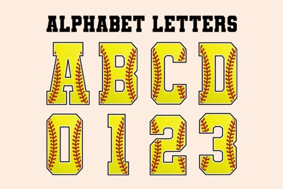 Design with Team Spirit: Softball Alphabet Letter Clipart a-Z