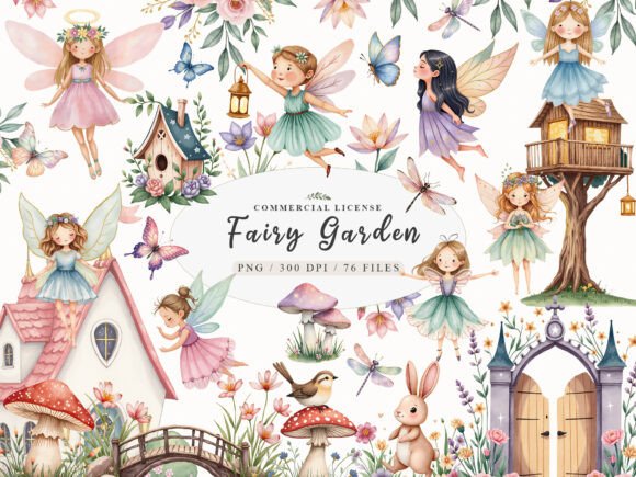 Enchanting Design with the Magical Cute Garden Fairies Bundle