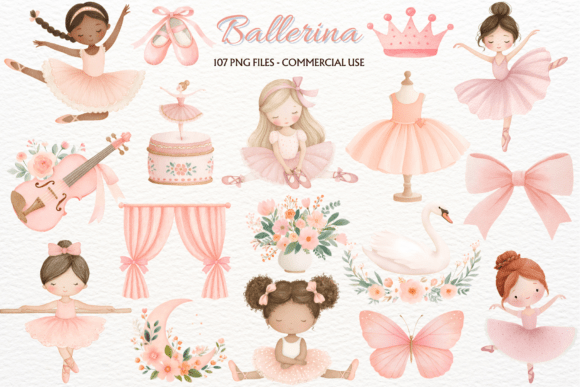 Enchanting Pink Ballet Clipart for Creative Projects