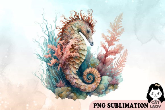 Hippocampus Watercolor Clipart: A Design Asset for Creative Brands