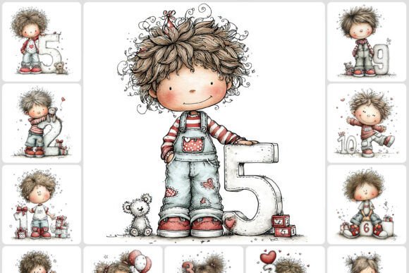 Kids Birthday Numbers Clipart 40 JPG: A Designer's Toolkit