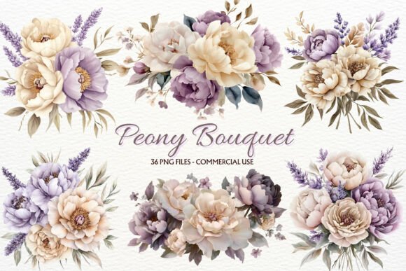 Peony Bouquet Floral Arrangement Clipart: Your Secret to Romantic Design
