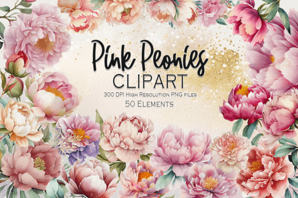 Pink Peonies Clipart Collection: A Floral Design Toolkit