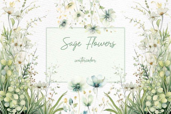 Sage Green Flowers Clipart: Nature-Inspired Design