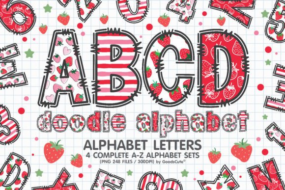 Unleashing the Sweet Appeal of Strawberry Alphabet a-Z Letters PNG