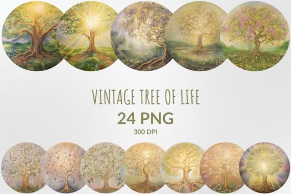 Vintage Tree of Life Sublimation Bundle
