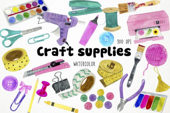 Watercolor Craft Clipart: Elevate Your Creative Projects with Hand-Painted Charm