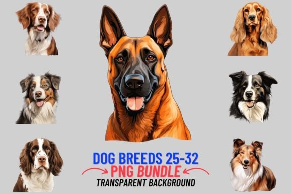 Watercolor Dog Breeds Sublimation 25-32: Design Guide